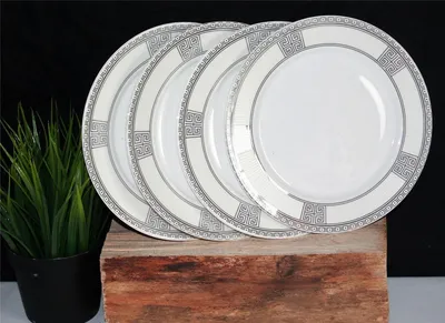 Produktbild von 013-014, Teller 4 Stk Essteller Dessertteller Bangkog, Ø 23 cm, Ornamente