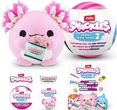 Produktbild von Zuru Snackles Serie 2 Überraschungs-Plüschtier, 14 cm, hält Lieblingssnack im Arm, mehrfarbig