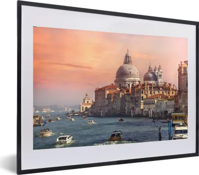 Produktbild von MuchoWow® MuchoWow® Gerahmtes Poster Italien - Venedig - Canal Grande 60x40 cm - Poster mit zchwarzem Bilderrahmen - Schlafzimmer - Plakat in Rahmen - Drucken