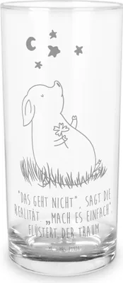 Produktbild von Mr. & Mrs. Panda Tumbler Schwein Glück 200 ml - Transparent - Geschenk, Motivation, Träume, Lustige Sprüche, Longdrinkglas, Glücksbringer, Cocktailglas, Schweinchen, Glas