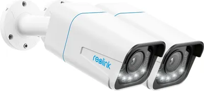 Produktbild von Reolink 4K inteligentná PoE IP kamera pre vonkajšie použitie s detekciou osôb/vozidiel, vonkajšia kamera s 5-násobným optickým zoomom, reflektor, farebné nočné videnie, obojsmerný zvuk, slot na kartu Micro SD, RLC-811A(2 balenia)