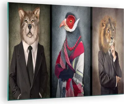 Produktbild von Bilder auf glas - Tier Abstraktion - 70x50cm - Glasbilder - Wandbilder - Kunstdruck - zum Aufhängen bereit - Wanddekoration aus Glas - Glas Bilder - Wandbild auf Glas - Einteilig - GAA70x50-4088