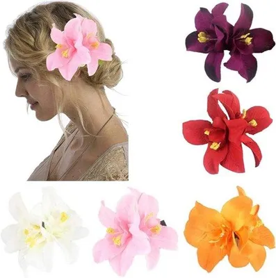 Produktbild von Tropische Blumen Haarklammern 5 Stück Strandparty