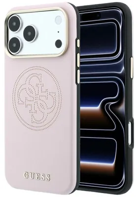 Image de Étui Guess perforé 4G pour iPhone 18 Pro / 17 Pro, couleur rose