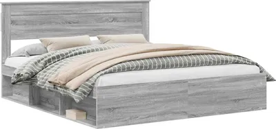 Obrázek produktu pro Rám postele vidaXL, barva Sonoma, rozměry 180 x 200 cm, masivní borové dřevo
