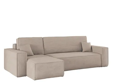 Produktbild von Kaiser Möbel Ecksofa mit schlaffunktion und bettkasten, Eckcouch BEST stoff Poso Dicker Cord viele farben Dunkelbeige Links