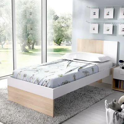 Image de Allegruze - Lit Enfant, Blanc, Matelas 90x190 cm