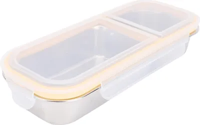 Obrázek produktu pro Venkovní kempování Nerezová ocelová krabička na oběd Nepropustný obědový kontejner Portion Control Lunch Case 700ml