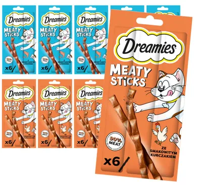 Produktbild von Leckerli Dreamies Meaty Sticks 10x30g Ergänzungsfutter für Katzen mit Lachs und Huhn