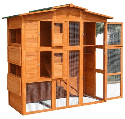 Image de Poulailler Poulailler pour lapins Râtelier libre Cage en bois Poulailler Cage à lapins Maison