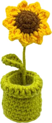 Produktbild von 1/4 Stück Tischbein-Schutzhüllen in Cartoon-Sonnenblumenform, gestrickt, elastisch, verhindert Kratzer und Lärm, wiederverwendbarer Stuhlbein-Bodenschutz