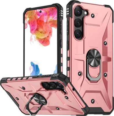 Produktbild von Samsung Galaxy S23 Plus Hülle - Coverup Heavy Duty Back Cover mit Ring Kickstand - Roségold