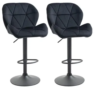 Immagine prodotto di 2 sgabelli da bar girevoli | Colore: nero | Dimensioni: 51,5 x 57,5 x 93-114,5 cm