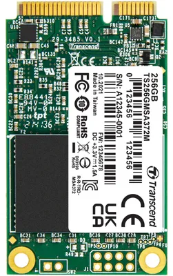 Produktbild von Transcend MSA372M 256 GB, SSD, (SATA 6 Gb/s, mSATA)