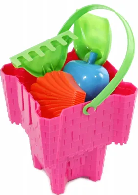 Image de Set de jouets pour le sable Château Seau - Jouets pour bac à sable avec moules, pelle et râteau - Plage