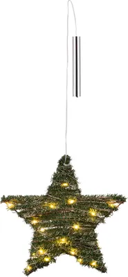 Immagine prodotto di Stella verde illuminata da 30 LED - batteria e timer - 30 cm circa