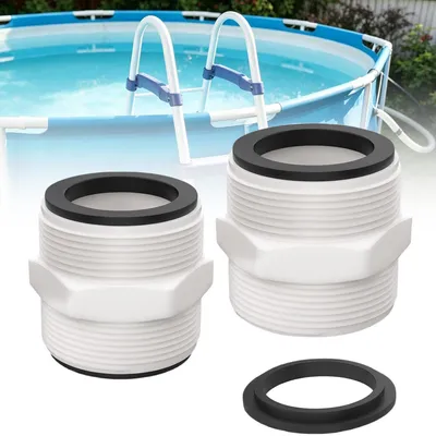 Immagine prodotto di Raccordi per tubi piscina, 2 uscite, connettore da 38 mm, PVC, colore bianco, confezione da 2 pezzi