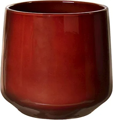 Produktbild von INNA-Glas Übertopf ZIOKA aus Keramik, merlotrot, 26 cm, Ø 29 cm - Deko Topf
