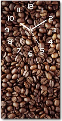 Produktbild von Wanduhr aus Glas – 30x60 cm - Glasbild - Glasuhr - Gehärtetes Glas -Körner Kaffee