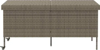 Produktbild von vidaXL Gartentruhe mit Rollen Grau 160x55x75 cm Poly Rattan