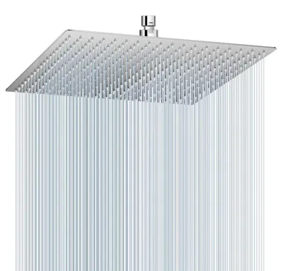 Produktbild von Duschkopf Regendusche 40cm Eckig Gebürstetes Nickel 304 Edelstahl Wassersparend 324 Anti-Kalk-Düsen 360° Verstellbar