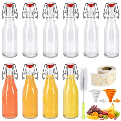 Imagen del producto de Botella de vidrio con cierre de tapa, 250 ml, botella pequeña, para la cocina