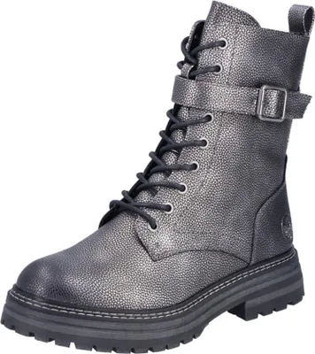 Zdjęcie produktu dla Rieker damskie sznurowane buty za kostkę old silver, Kolor:szary, Rozmiar EU:36