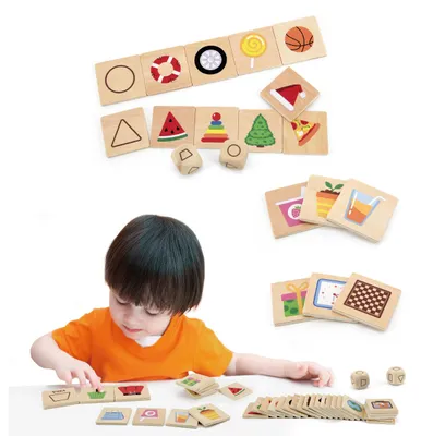 Image de Viga Jeu Éducatif Puzzle en Bois Match Formes 37 Pcs.