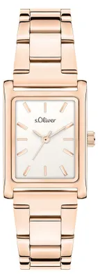 Produktbild von s.Oliver Damenuhr - Rechteckig - Roségold - 22 mm - Elegante Damenuhr aus Metall