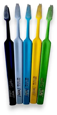 Produktbild von TePe Select Zahnbürste, 5er Pack, mittel, mit biegbarem Hals und schmalem Bürstenkopf