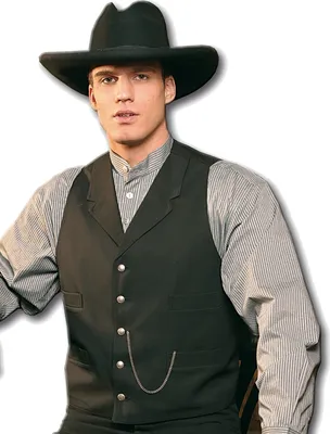 Produktbild von Herren Western Weste Cowboy Biker Old-Style »EARP« Schwarz