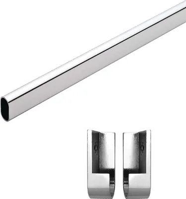 Produktbild von HOOZ Kleiderstange Chrom mit Halterung - 80 cm