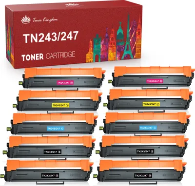 Produktbild von 10 TN247 TN243 cmyk Tonerkartusche Kompatibel für Brother TN-243 TN-247 Ersatz Brother MFC-L3750CDW DCP-L3550CDW MFC-L3770CDW HL-L3270CDW MFC-L3710CW MFC-L3730CDN DCP-L3510CDW (10 Packung)
