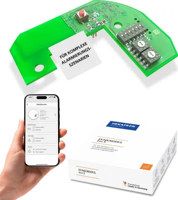 Produktbild von Hekatron Funkmodul Pro X für Genius Plus X Rauchmelder, Germany, bis zu 30 Melder je Linie, max. 70 Linien, 6 Sammelalarmlinien