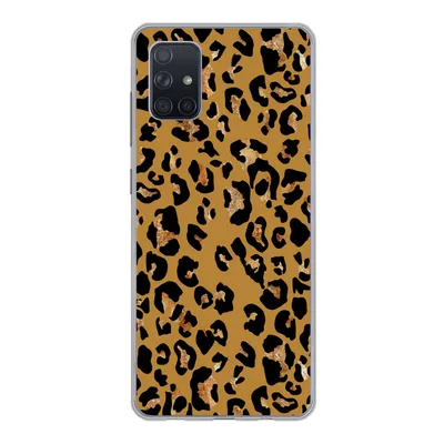 Produktbild von MuchoWow® Handyhülle Schutzhülle Hülle für Samsung Galaxy A71 Pantherdruck - Gelb - Gold Silikon Softcase Handy Hülle - Kartenbesitzer