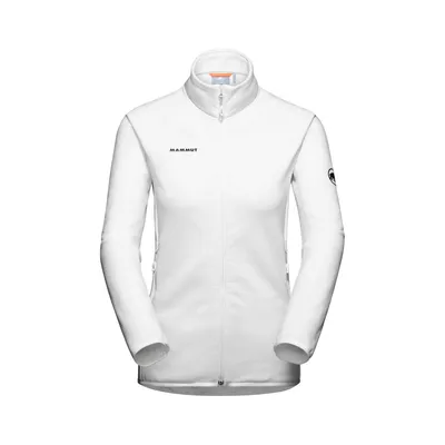 Weiße Midlayer-Jacke für Damen von Mammut; Modell Aconcagua ML Jacket; mit Stehkragen und Reißverschluss.