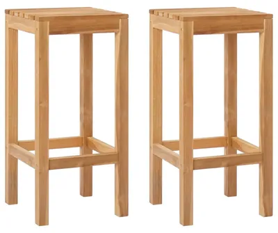 Produktbild von Barhocker 2 pcs Natur 35 x 35 x 75 cm Massivholz Teak