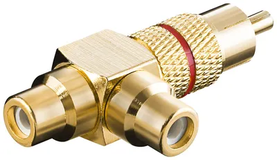 Obrázok produktu pre goobay Cinch Y Adapter Stecker zu 2 x Buchse rot (Bulk)