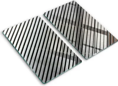 Produktbild von Abdeckung Glas - Küchenabdeckung - 2x30x52 cm - Abdeckplatte -Metalllinien