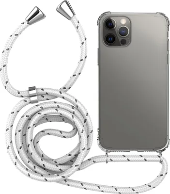 Produktbild von Handykette für Apple iPhone 12 Pro Max - Handyhülle mit Schnur Cover in Weiß mit Punkten