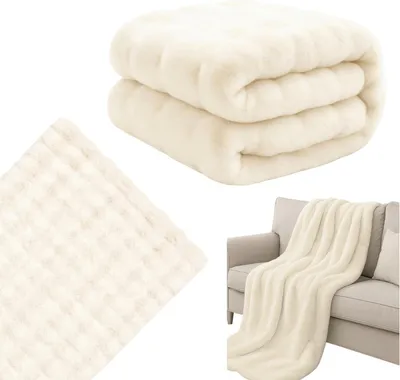 Immagine prodotto di Coperta morbida leggera 160 x 100 cm bianca per divano letto balcone