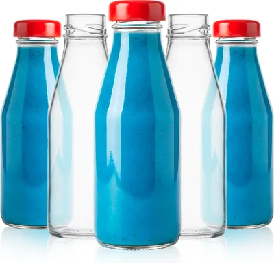 Zdjęcie produktu dla SUPERBUTELKI - 5x Butelka KLASYK 200 ml szklana na soki, smoothie, nalewki