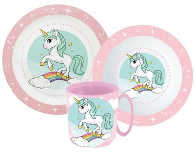 Produktbild von Einhorn Einhorn Range Geschirrset Mikro Kunststoff mit Becher