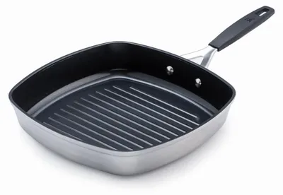 Produktbild von Masterpro BGEU-3771, Quadratisch, Grillpfanne, Schwarz, Edelstahl, Fusion HR, Aluminium, Keramik, Gas, Halogen, Induktion
