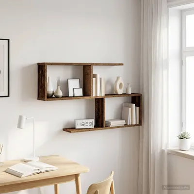 Productafbeelding van Maison Exclusive - Wandplank van gerecycled hout, 100 x 12 x 50,5 cm, houtvezel