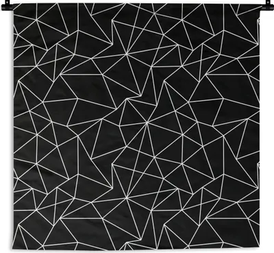 Produktbild von MuchoWow® Wandteppich Wandbehang Muster - Linie - Abstrakt - Formen 60x60 cm Tapisserie Dekoration Wandtuch - Dekorationen - Wand Decke
