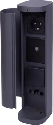Produktbild von Novatool 1x Gartensteckdose Funk 2-fach Anthrazit SMART WIFI APP IP44 Steckdose rund Aussen Gartensteckdose Outdoor Steckdosesäule Garten Steckdosenturm (Elektro)