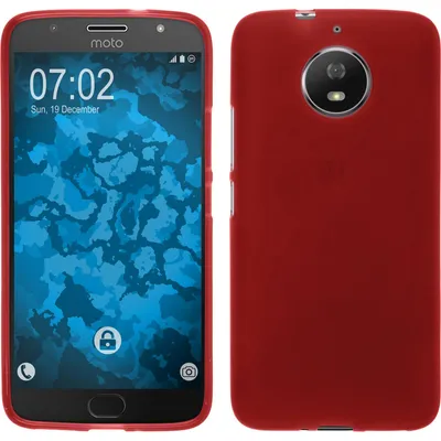 Produktbild von PhoneNatic Case kompatibel mit Lenovo Moto G5s - rot Silikon Hülle matt Cover