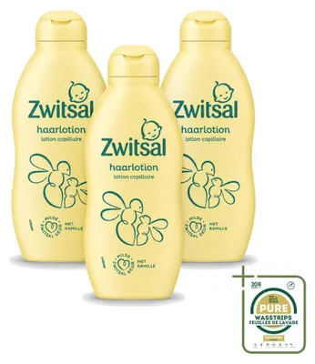 Produktbild von 3 x Zwitsal Baby Haarlotion mit Kamille und Vitamin E, 200 ml - Vorratspackung - 3 Stücke