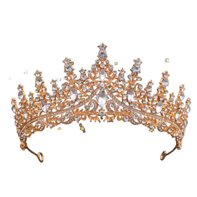 Produktbild von Prinzessin Krone, Kristall Strass Tiara für Braut, Hochzeit, Party, Gold
